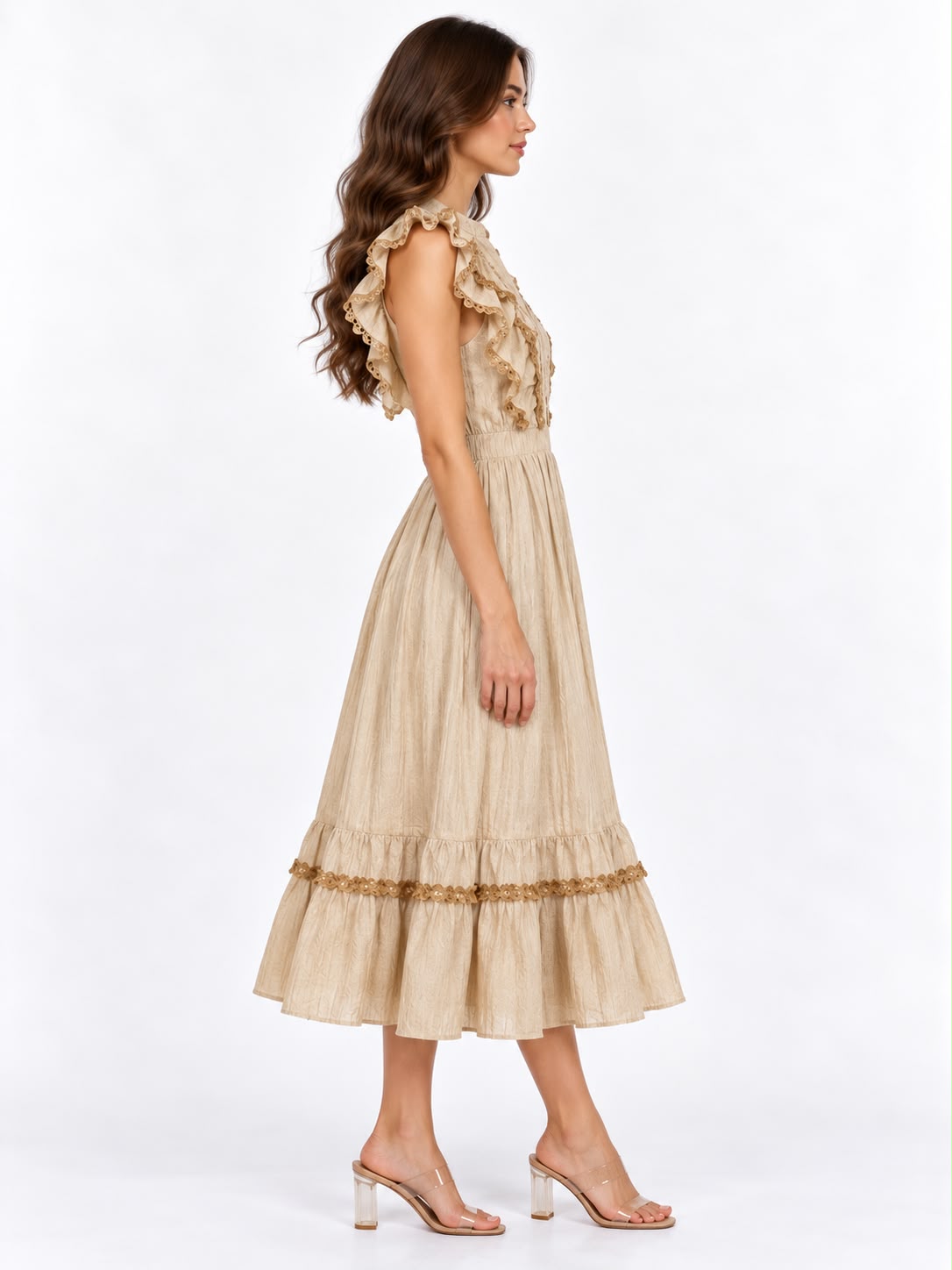 Elara Ruffle Midi Dress