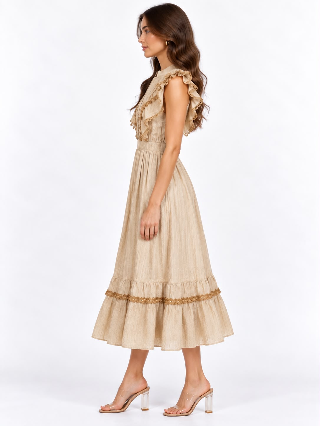 Elara Ruffle Midi Dress
