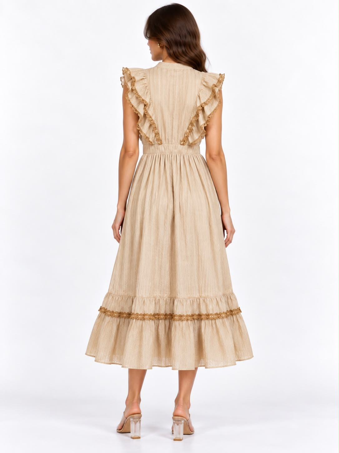 Elara Ruffle Midi Dress