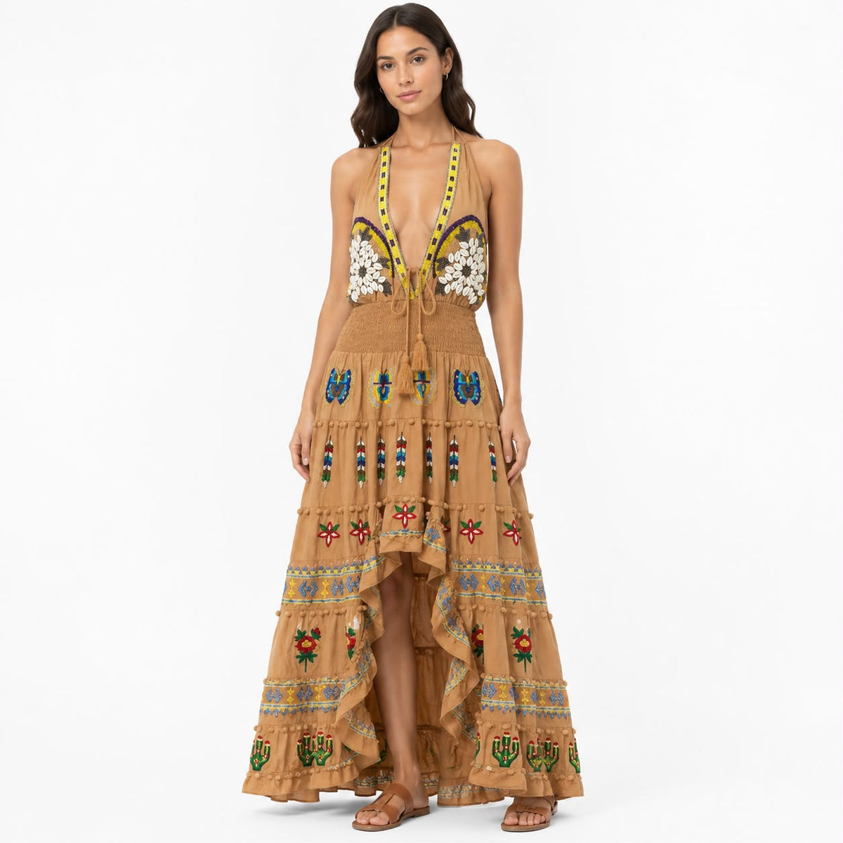 Mira Embroidered Maxi Dress
