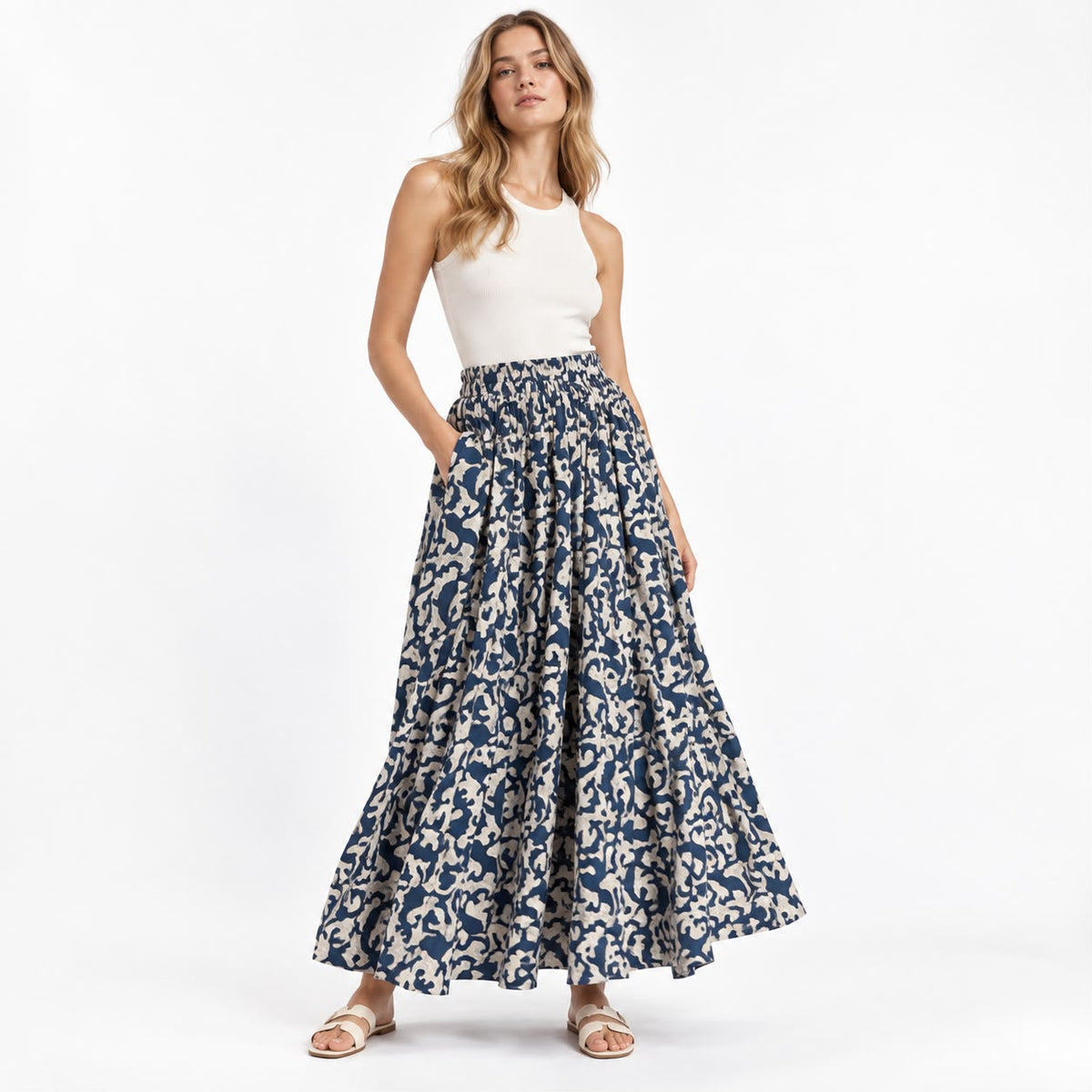 Indigo Bloom Skirt