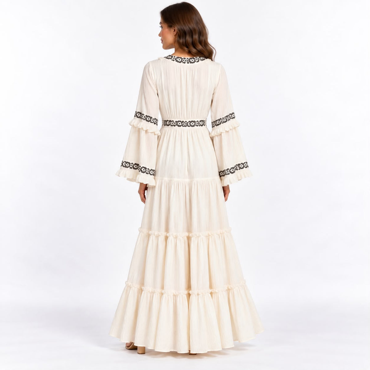 Ivory Bloom Tiered Dress