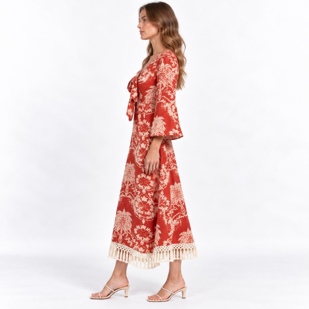 Terracotta Tie-Front Dress