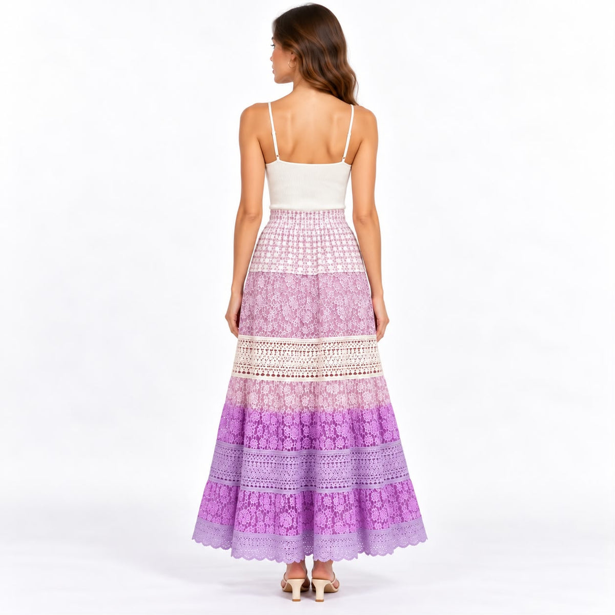 Lavender Bloom Tiered Skirt