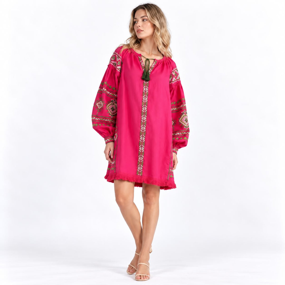 Rosé Bohemian Tunic Dress